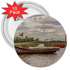 Fishing And Sailboats At Santa Lucia River In Montevideo 3  Buttons (10 Pack)  by dflcprints