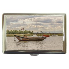 Fishing And Sailboats At Santa Lucia River In Montevideo Cigarette Money Cases by dflcprints