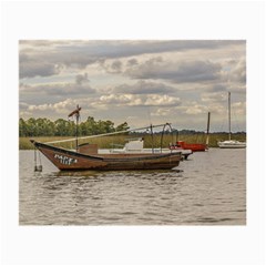 Fishing And Sailboats At Santa Lucia River In Montevideo Small Glasses Cloth (2-side) by dflcprints