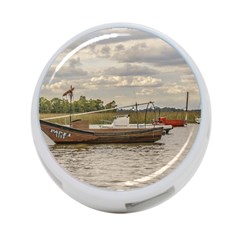 Fishing And Sailboats At Santa Lucia River In Montevideo 4-port Usb Hub (one Side) by dflcprints