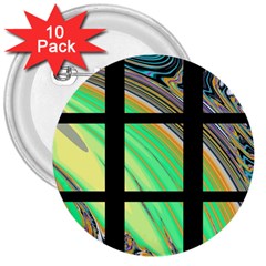 Black Window With Colorful Tiles 3  Buttons (10 Pack)  by digitaldivadesigns