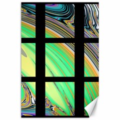 Black Window With Colorful Tiles Canvas 24  X 36  by digitaldivadesigns