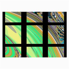 Black Window With Colorful Tiles Large Glasses Cloth (2-side) by digitaldivadesigns