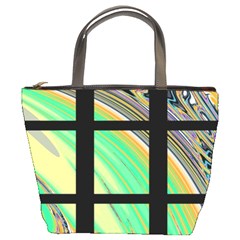 Black Window With Colorful Tiles Bucket Bags by digitaldivadesigns