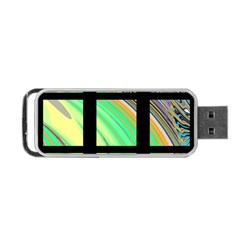 Black Window With Colorful Tiles Portable Usb Flash (one Side) by digitaldivadesigns