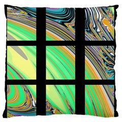 Black Window With Colorful Tiles Standard Flano Cushion Cases (two Sides)  by digitaldivadesigns