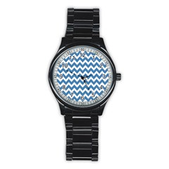 Chevron Pattern Gifts Stainless Steel Round Watches by GardenOfOphir