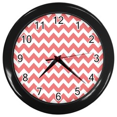 Chevron Pattern Gifts Wall Clocks (black) by GardenOfOphir