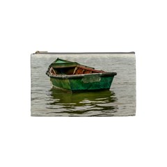 Old Fishing Boat At Santa Lucia River In Montevideo Cosmetic Bag (small)  by dflcprints