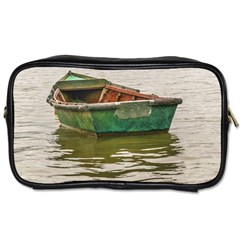 Old Fishing Boat At Santa Lucia River In Montevideo Toiletries Bags 2-side by dflcprints