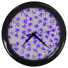 Purple Pattern Wall Clocks (black)