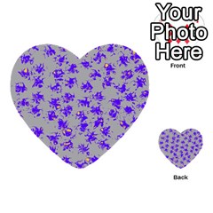 Purple Pattern Multi-purpose Cards (heart) 