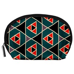 Triangles In Retro Colors Pattern Accessory Pouch by LalyLauraFLM