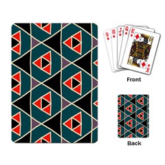 Triangles In Retro Colors Pattern			playing Cards Single Design by LalyLauraFLM