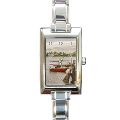 Santa Lucia River In Montevideo Uruguay Rectangle Italian Charm Watches by dflcprints