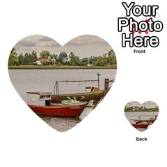 Santa Lucia River In Montevideo Uruguay Multi-purpose Cards (heart)  by dflcprints