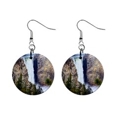 Yellowstone Waterfall Mini Button Earrings