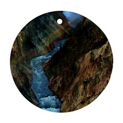 Yellowstone Lower Falls Round Ornament (two Sides)  by trendistuff