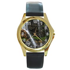 Waterfall Round Gold Metal Watches by trendistuff