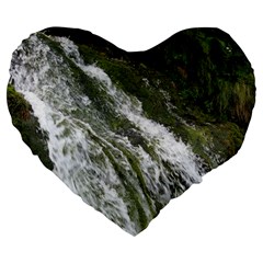 Water Overflow Large 19  Premium Flano Heart Shape Cushions by trendistuff