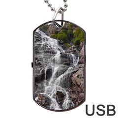 Mountain Waterfall Dog Tag Usb Flash (one Side) by trendistuff