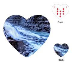 Gullfoss Waterfalls 1 Playing Cards (heart)  by trendistuff