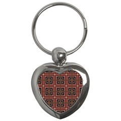 Check Ornate Pattern Key Chains (heart)  by dflcprints