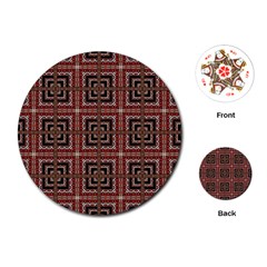 Check Ornate Pattern Playing Cards (round)  by dflcprints