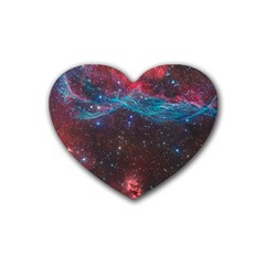 Vela Supernova Rubber Coaster (heart)  by trendistuff