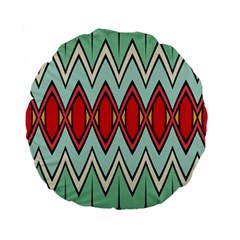 Rhombus And Chevrons Pattern 	standard 15  Premium Flano Round Cushion by LalyLauraFLM