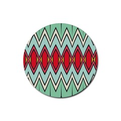 Rhombus And Chevrons Pattern			rubber Round Coaster (4 Pack) by LalyLauraFLM