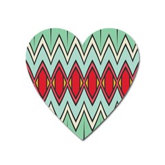 Rhombus And Chevrons Pattern			magnet (heart) by LalyLauraFLM