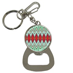 Rhombus And Chevrons Pattern			bottle Opener Key Chain by LalyLauraFLM