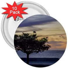 Sunset Scene At Boardwalk In Montevideo Uruguay 3  Buttons (10 Pack)  by dflcprints