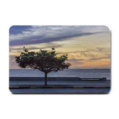 Sunset Scene At Boardwalk In Montevideo Uruguay Small Doormat  by dflcprints