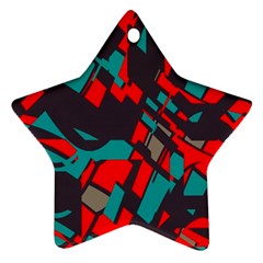 Red Blue Pieces			ornament (star) by LalyLauraFLM