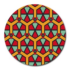 Honeycombs Triangles And Other Shapes Pattern			round Mousepad