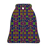 Ethnic Modern Geometric Pattern Bell Ornament (2 Sides) Back