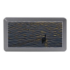 Lonely Duck Swimming At Lake At Sunset Time Memory Card Reader (mini) by dflcprints