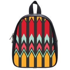 Waves And Other Shapes Pattern			school Bag (small) by LalyLauraFLM