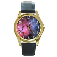 Trifid Nebula Round Gold Metal Watches by trendistuff