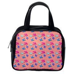 Birds Pattern On Pink Background Classic Handbags (one Side) by LovelyDesigns4U