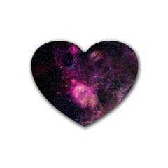 Purple Clouds Rubber Coaster (heart)  by trendistuff