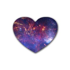 Milky Way Center Rubber Coaster (heart)  by trendistuff