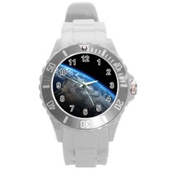 Earth Orbit Round Plastic Sport Watch (l) by trendistuff