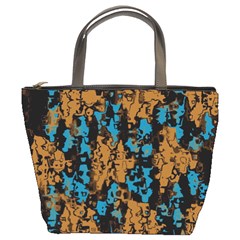 Blue Brown Texture 	bucket Bag by LalyLauraFLM