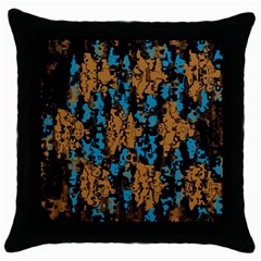 Blue Brown Texture			throw Pillow Case (black)