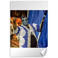 Painted Face Man At Inagural Parade Of Carnival In Montevideo Canvas 24  X 36  by dflcprints