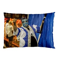 Painted Face Man At Inagural Parade Of Carnival In Montevideo Pillow Cases by dflcprints