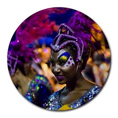 Costumed Attractive Dancer Woman At Carnival Parade Of Uruguay Round Mousepads by dflcprints